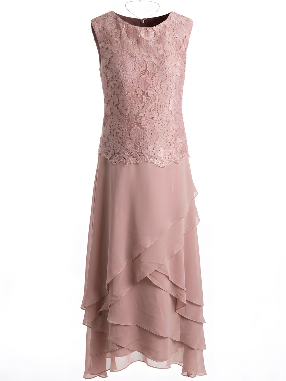 Asymmetrical Pink Lace Dress